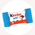 Barevný obal čokolády Kinder Mini s modrým okrajem